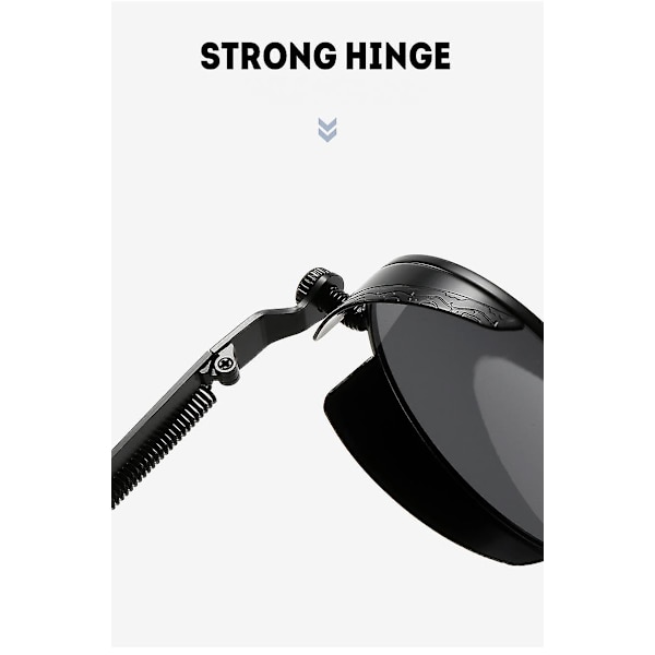 Unisex Rund Metall Solglasögon I Retrostil Inspirerad Av Steampunk För Män Och Kvinnor - Blå (FMY)