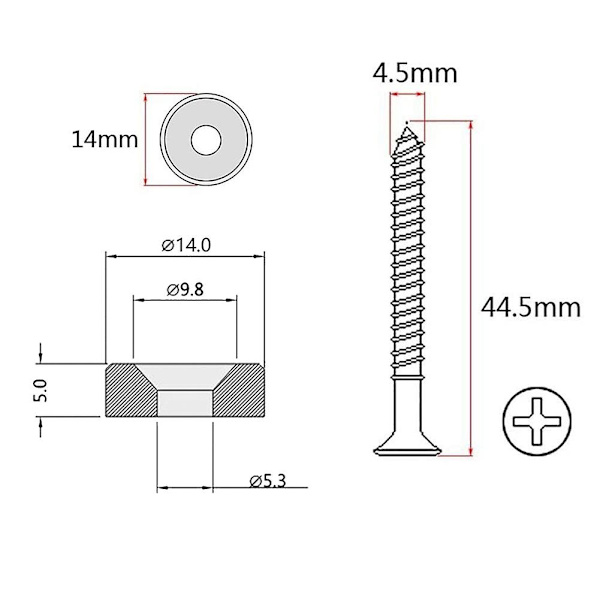 4 st gitarrhalsbussningar set gitarrhalsmonteringsskruvar basbussningar med muttrar (FMY) Silver