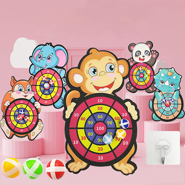 Sticky Ball Dart Board - Tavoite Urheilupelit Lelut Lapsille Ulkoilmajuhlaleikit Sticky Ball Heitto Pelit (FMY) little monkey