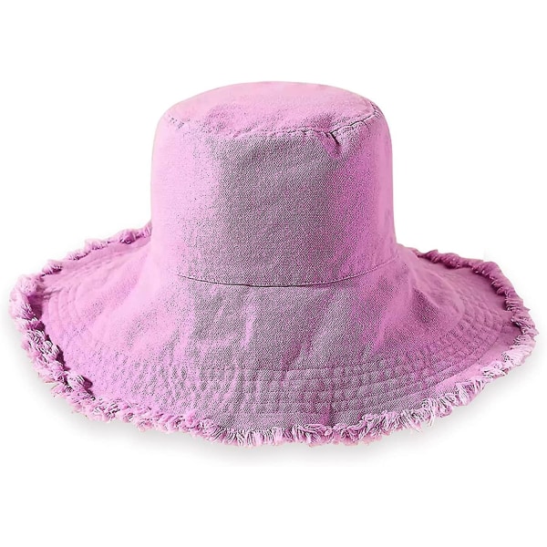 Bucket-hatut naisille Leveälieriset kesämatkat Pakattava puuvilla Bucket Beach aurinkohattu Upf 50+