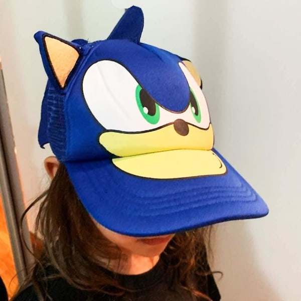 Baseballhatt med The-hedgehogs-tema, So_nic Cosplay Justerbar Caps Cartoon Ungdoms Blå Hatt For Festfavorittforsyninger (FMY)