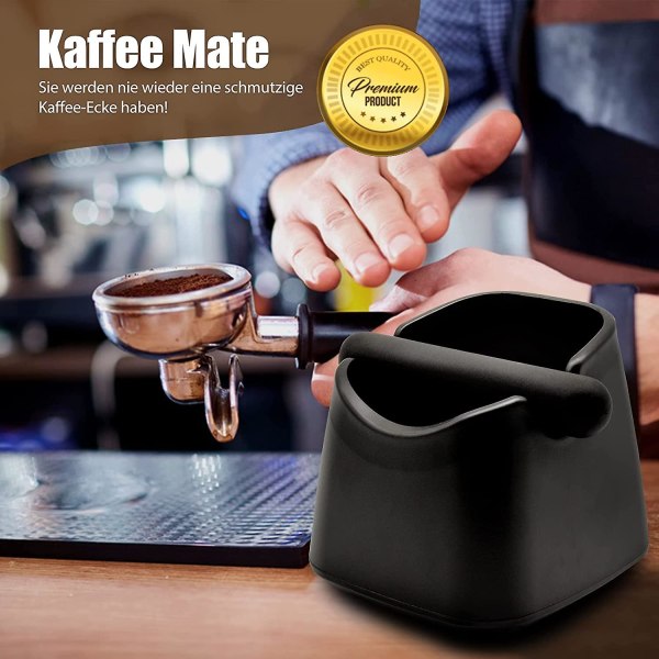 Fr Siebtrger-abschlagbox Fr Kaffeesatz-barista Zubehr -knock Box Mit Geruschabsorbierender Schlagstange-espresso Abklopfbehlter (set: Abklopfbehlter &