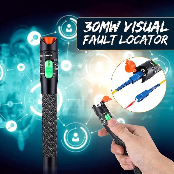 30mw 30 km visuel fejlfinder, fiberoptisk kabelfinder, kabeltester med 1,25 mm Fc eller 2,5 mm Cisea-stik (FMY)