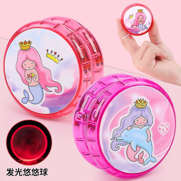 2-pack Barn Yo-Yo med LED-ljus, Lätt att lära sig, Reaktionsboll, Lek Yo-Yo, Lämplig för Barn Flickor 4-12 år (FMY) A