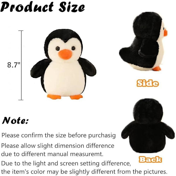 Plushdjur Pingvin, Gosig Leksak för Barn, Söta Pingvin Plushie Dockor, 8.7\" (FMY)
