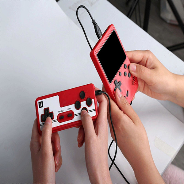Retro Håndholdt Videospillkonsoll Gameboy Med Innebygd 400 I 1 Klassiske Spill, Helt Ny (FMY) White