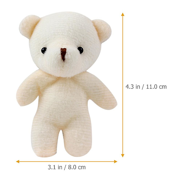 10 kpl Täytettyjä Nallekarhu Nukkeja Pieni Nalle Riipus Lelut Lapset Piirretty Nalle Leikkikalut (FMY) Beige 11x8x2cm