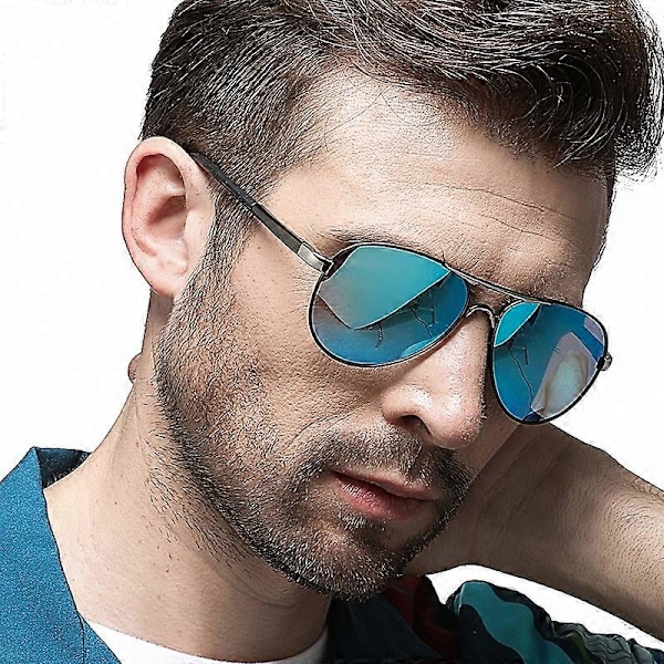 \"AOWEAR Aviatorsolglasögon för män Polariserade spegelsolglasögon för män HD Körning Polaroid Solglasögon lunettes de soleil homme\" (FMY) 8503 Brown AOWEAR