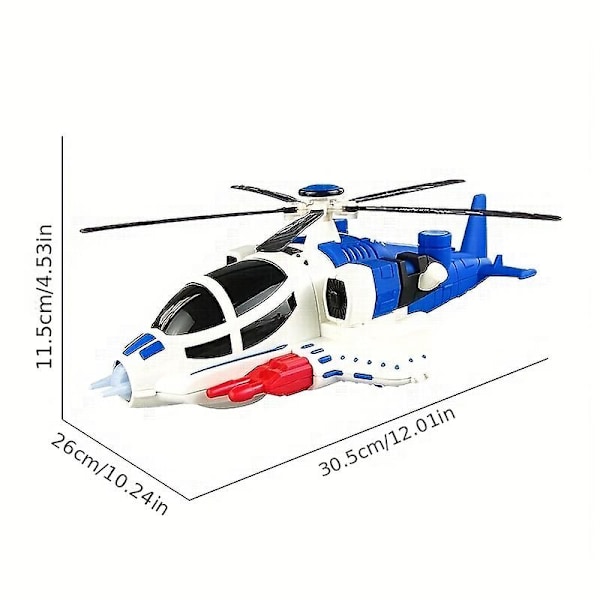 Elektrisk universell transformerbar stridsflygplan barnleksak ljus musik helikopter (FMY) red