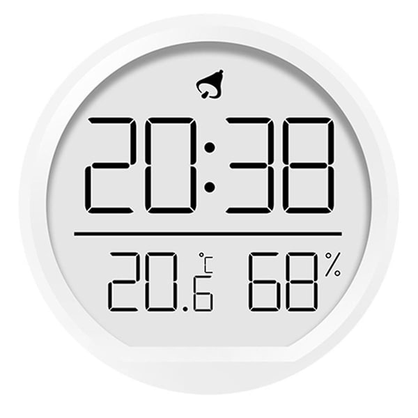LED Digital Väggklocka Temperatur Luftfuktighet Datumvisning Elektronisk Bordväckarklocka för Kök Studie Kylskåp B  (FMY) White