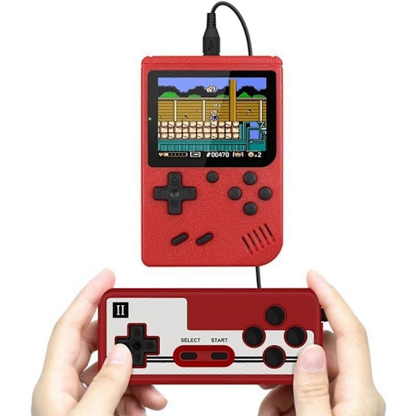 Retro Håndholdt Videospillkonsoll Gameboy Med Innebygd 400 I 1 Klassiske Spill, Helt Ny (FMY) Red