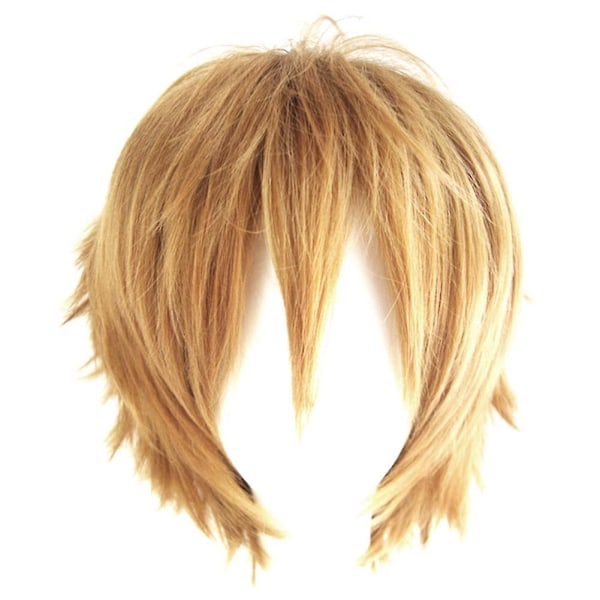 Herre Kort Piggede Lagdelte Hår Syntetisk Halloween Anime Cosplay Paryk Hårstykke (FMY) light brown