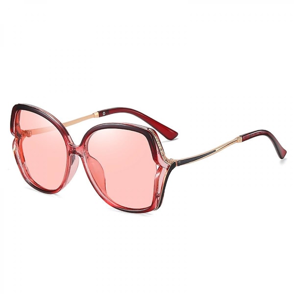 Polariserade solglasögon för kvinnor, stor båge, färgskiftande mode metallglasögon (FMY)