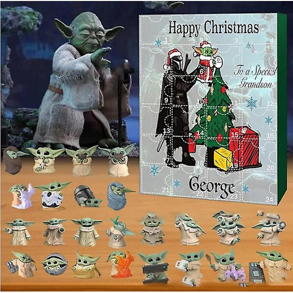 Julekalender med 24 Dages Nedtælling - Yoda Blind Box Legetøjsgave -A (FMY)