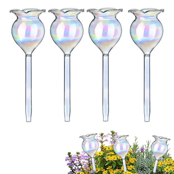 Plantevandere Selvvandede Kugler Selvvandede Pigge Håndblæst Klar Glas Plantevandspærer Enheder Til Indendørs Udendørs (FMY) 4Pcs