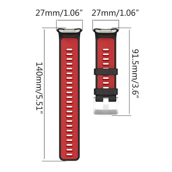Urremærke Armbånd Beskyttende Vandafvisende Silikonrem til Polar Vantage V2 (FMY) Black gray