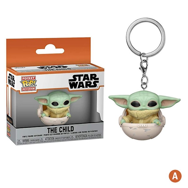 1 stk Star Wars Mandalorian Yoda Baby Darth Vader Stormtrooper Nøglering Figur Legetøj (FMY) A