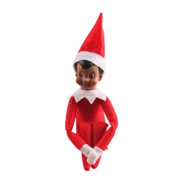 The Elf Doll juledekor Barnegave Overraskelse Plysj Leke Holiday Reideer Alves Rosa Røde farger (FMY) Black Boy