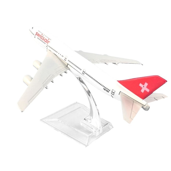 1/400 16cm Alloy Switzerland Airlines B747-400 Lentokonemalli Gift Collection (FMY)