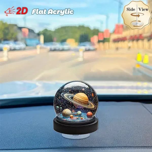 2D Flat - [2D Flat] 1 stk Roterende Solcelle System Akryl Skrivebord Planetarium | 2D Flat Rom-Tema Display med Jupiter, Planeter og Stjerner | (FMY) A-*57/*4