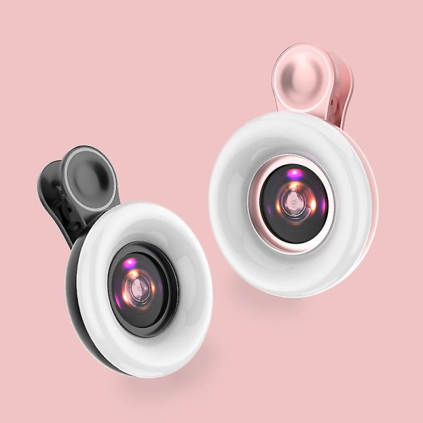 Universal Portable 15x Macro Lens Mobiltelefon Fyll lys Selfie Led Ring Clip Lamp (FMY)