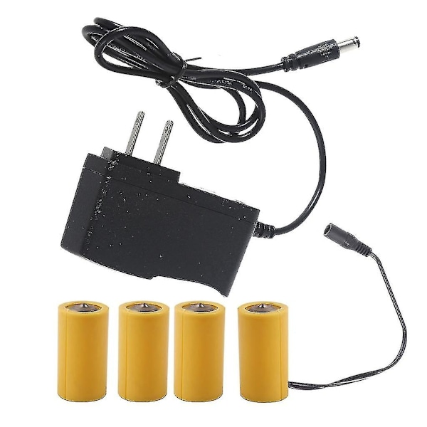 6v Lr14 C Batteri Eliminator 110v 220v Strømforsyning Erstatter 4x 1.5v C Batteri  (FMY) US