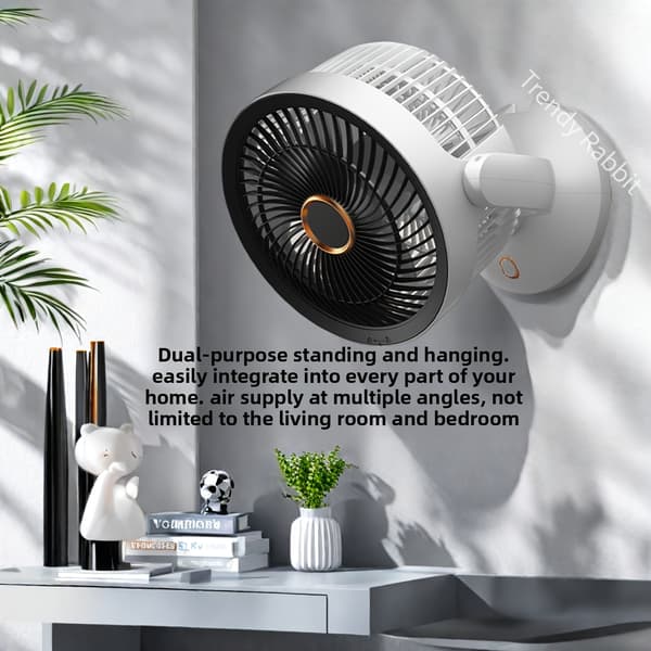 USB Plug-In Skrivebordsventilator til Hjemmebrug, Bærbar Luftcirkulationsventilator (FMY) White