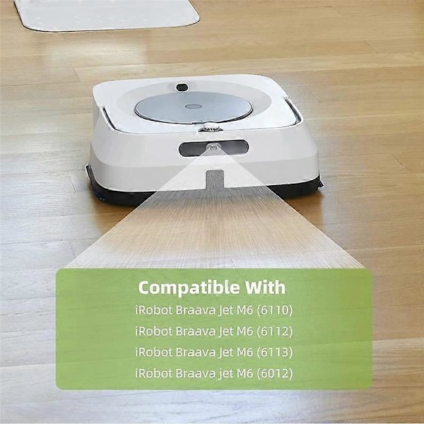 10 Pakke Moppeputer for M6 Ultimate Robotmopp, Vaskbar Mikrofiber Erstatningsrengjøringspute (FMY) As Shown