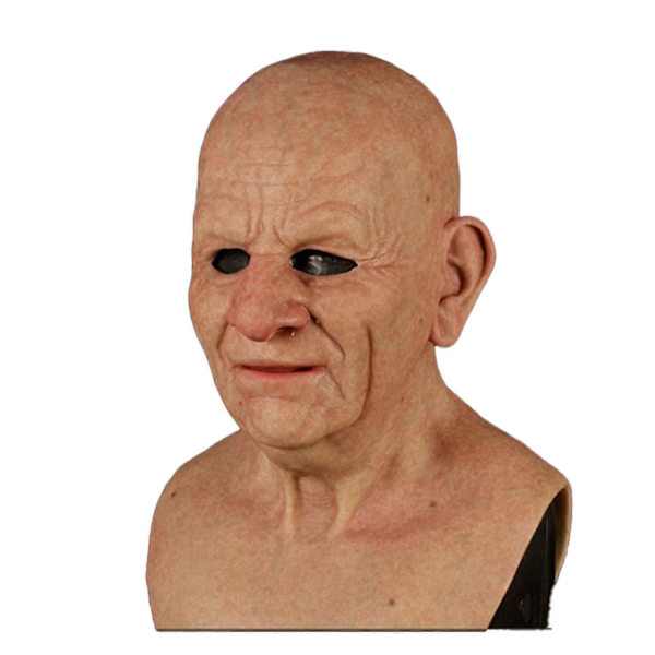 Cosplay Gummi Gammel Mand Ansigtsmaske Realistisk Skræmmende Latex Maske Horror Hovedbeklædning (FMY) A