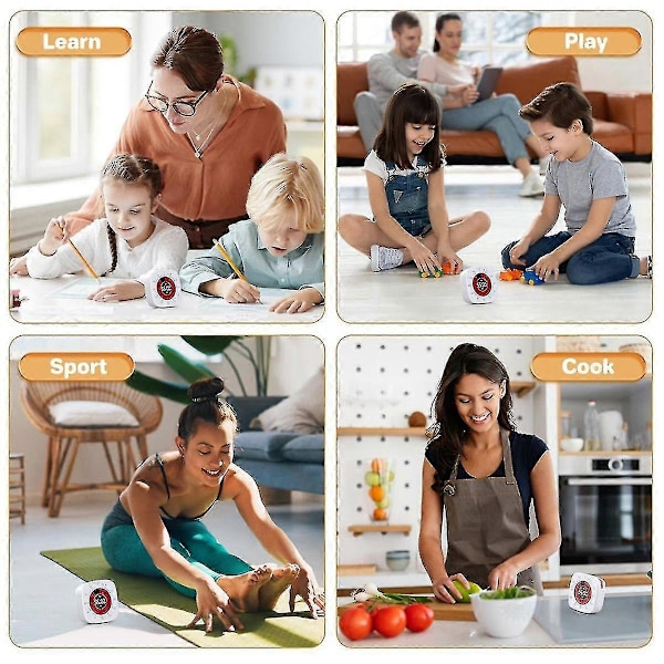 Visuell Timer för Barn, Digital Timer med 60-minuters Nedräkning, Tyst Timer för Skrivbordsklocka (FMY) White