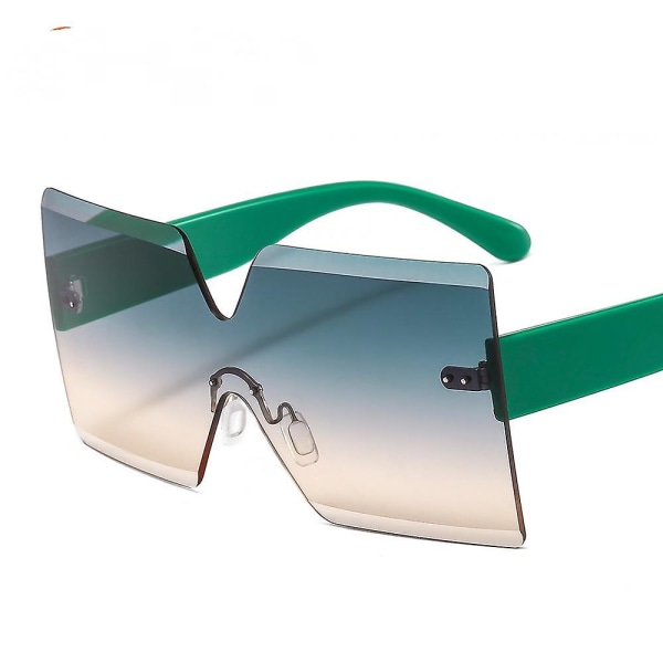 C9 rammeløs personlighet med stor innfatning Allsidige fargesolbriller i ett stykke Flerfarget moteinnsats Hotselgende solbriller (FMY)