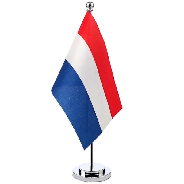 Nederländernas flagga bordsflagga enkel stång liten flaggställ bordsdekoration (-Z  (FMY)