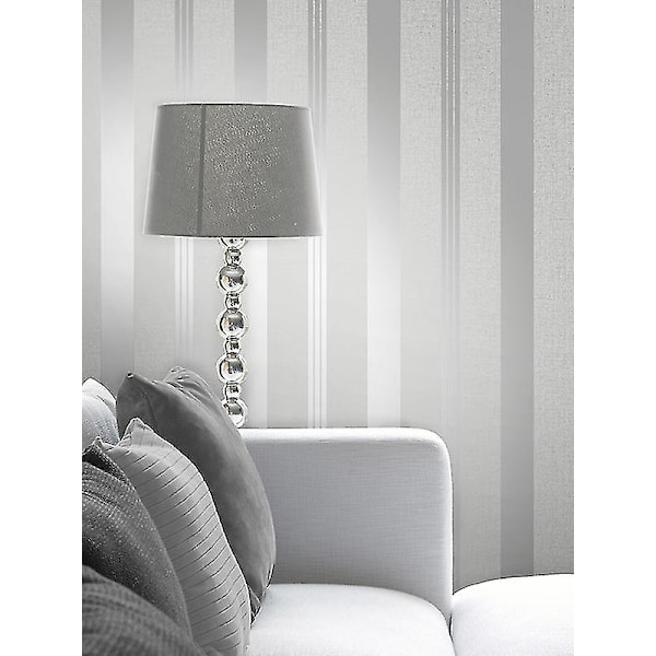 Quartz Stribet Tapet (FMY) Silver