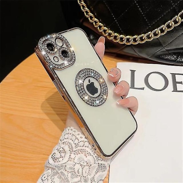 För Iphone 14 Pro Max Luxury Plating Flash Diamond Silikon Phone case För Iphone 11 12 13 14 Plus Hollow Out Rhinestone Cover (FMY) Gold Plating Case For 11 Pro Max