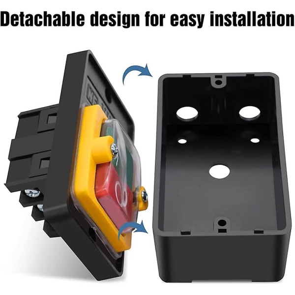 2 st maskinknappar, maskintryckknappsbrytare AC 220v / 380v 10a på/av-tryckknappsbrytare, switch tryckknapp, motorswitch med