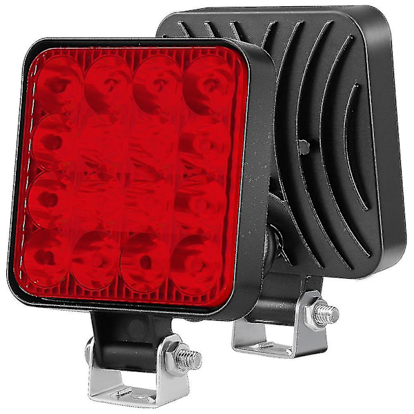 Støvsikkert Arbejdslys Spotlight Truck Offroad Traktor Vandafvisende 1200lm 12v 24v 1stk 48w 16led Høj Intensitet Zy  (FMY) Red China