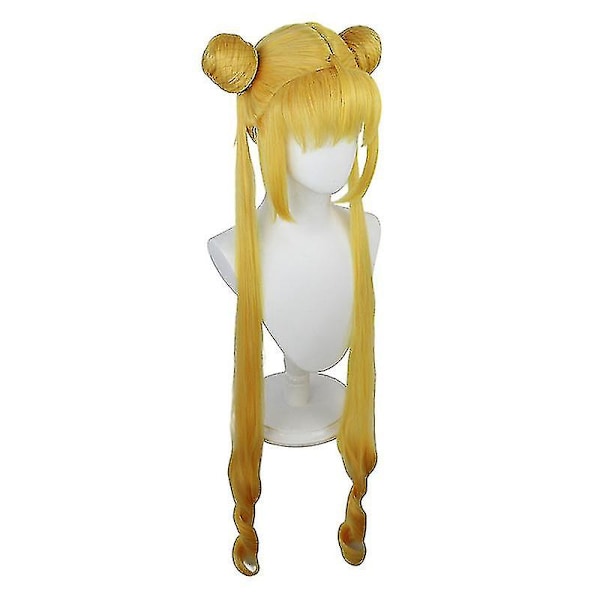 Anime Sailor Moon Paryk Cosplay Kostume Kvinder Guld Lang Syntetisk Hår Halloween Party Rolleleg Wigs (FMY)