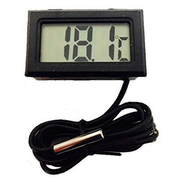 Digitalt LCD Termometer Temperaturmåler med Vandtæt Sensor Probe (FMY) black