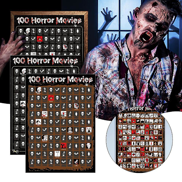 100 Kauhu Elokuvaa Raaputettava Juliste Halloweenille Suuri Kino Raaputettava Juliste Lahja Elokuvafaneille (FMY) B