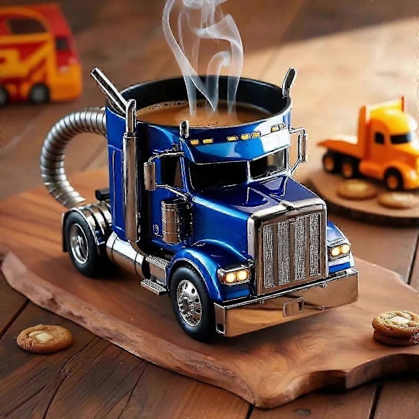 Handgjord Keramisk Kaffemugg Formad Som En Lastbil, 33 cl Kaffekopp Formad Som En Trailer, Unik Gåva för Kaffe- & Lastbilsälskare 2025 (FMY) Yellow