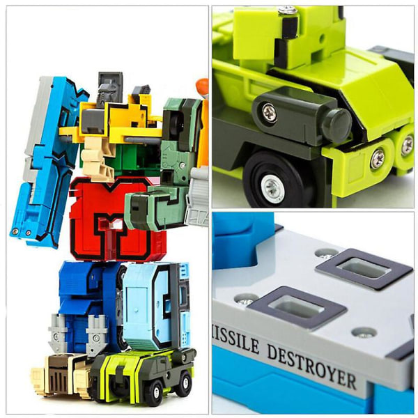 DIY Kreativa Utbildningsblock Montering Actionfigur Transformation Nummer Deformation Robot Leksak För Barn (FMY) 10 PCS