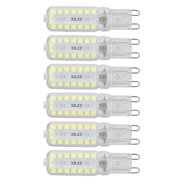 6 st G9 LED-lampor 7W Dimbar 360° Belysning Ersättningslampa för Vägg Skrivbord Skåplampa Vitt Ljus 220-240V (FMY)