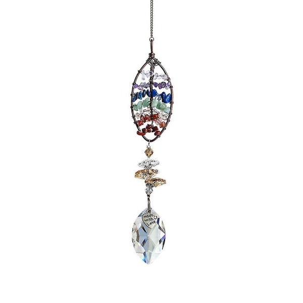 Kristallpärlor Suncatcher Tree Of Life Stenprisma hängande hängsmycke dekoration (FMY)