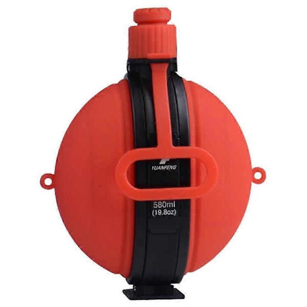 580ml Hopfällbar Silikonvattenflaska med Kompass (Ingen FDA, BPA-fri) - Svart (FMY) Multicolor Red