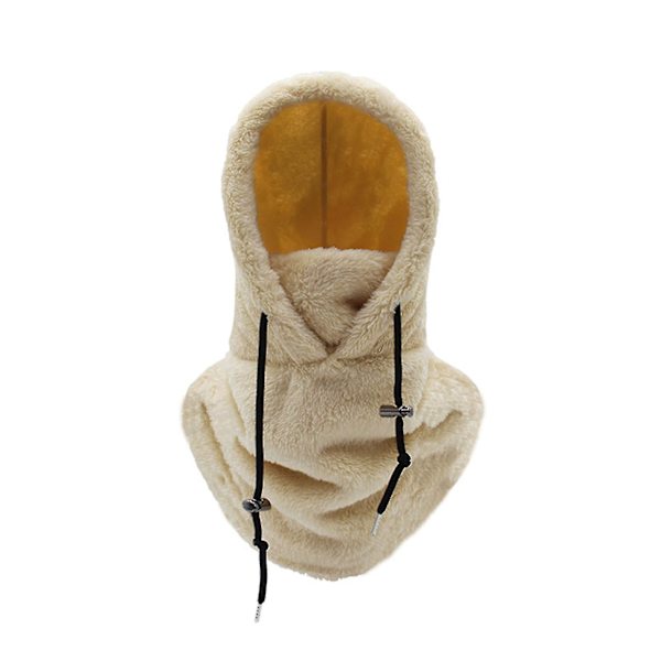 Unisex Vinter Sykkelhette Balaclava Med Snøring Justerbar Tykk Myk Fløyel Vindtett Varmebevaring Ansikt Øre Hals Beskyttelse Kaldt Vær S  (FMY) Khaki