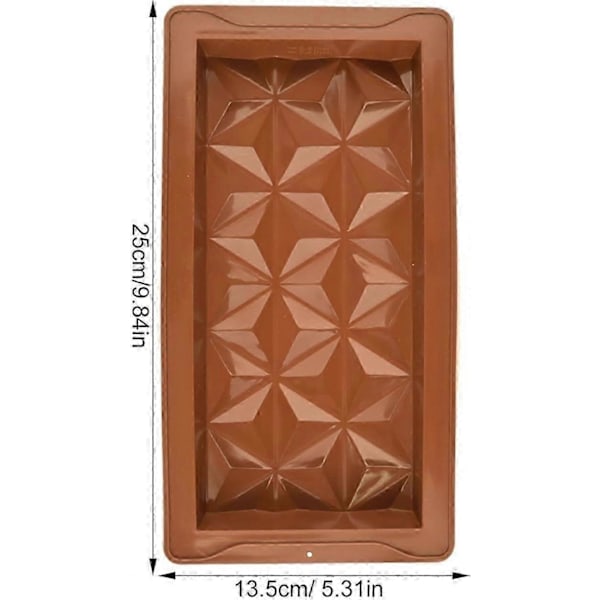 Dybe Chokoladebarforme | Silikon Chokoladeform | Varmebestandig Chokoladebarform Dyb | Multifunktionelle Chokoladeforme til Desserter (FMY) 2pcs