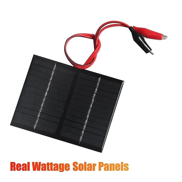12V 1,5W solcellepanel med klips ladesystem polykrystallinsk solcellepanel for små strømapparater (FMY) Black