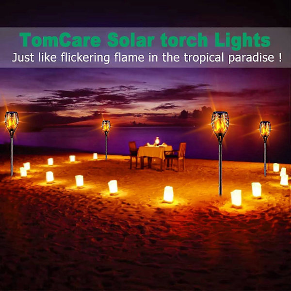 Tomcare Solcellslampor, 43 tum vibrerande flammor 96 LED fackellampor (FMY)