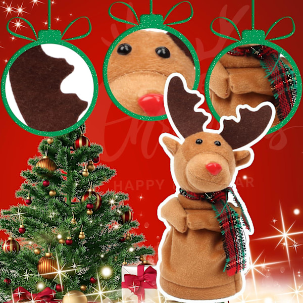 Musikalisk Dansande Julren Plush Leksak Sjunger Jingle Bells Svingande Elektrisk Älg Interaktiv Jul Födelsedagspresent För Småbarn Barn (FMY)