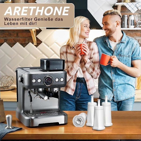 ARETHONE Vandfilter Udskiftning til Sage Kaffemaskiner, 2 stk. TV SD Certificeret Vandfilter til Sage Barista Express Pro, Filter til SES810/SE (FMY) style9218